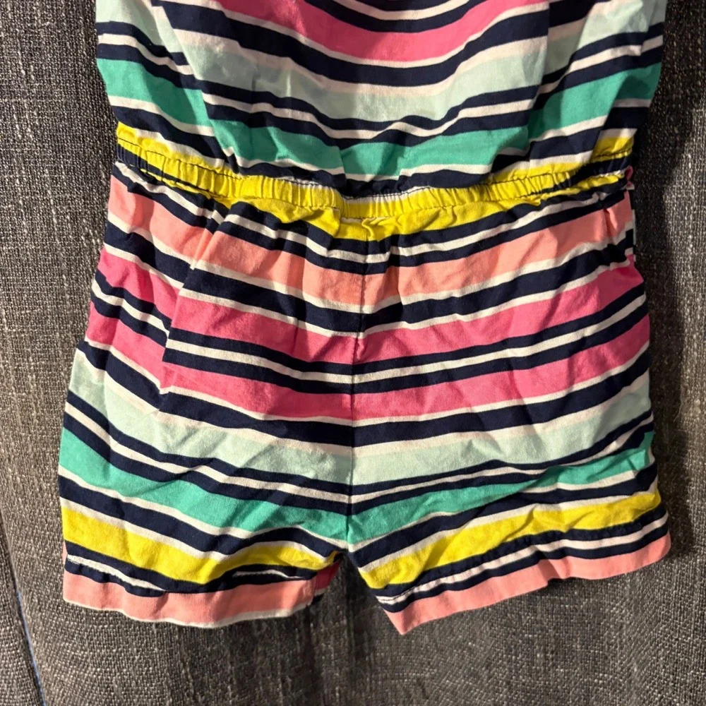 Healthtex Rainbow Stripe Sleeveless Ruffle Romper Jumpsuit (Girls 3T)‎